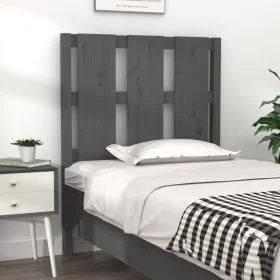 Solid gray pine wood bed headboard 80.5x4x100 cm by vidaXL, Headboards and footboards - Ref: Foro24-817967, Price: 29,44 €, D...