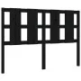 Solid black pine wood bed headboard 145.5x4x100 cm by vidaXL, Headboards and footboards - Ref: Foro24-817994, Price: 50,81 €,...