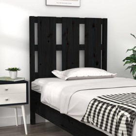 Cabecero de cama madera maciza de pino negro 80,5x4x100 cm