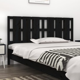 Solid black pine wood bed headboard 165.5x4x100 cm by vidaXL, Headboards and footboards - Ref: Foro24-818004, Price: 41,01 €,...