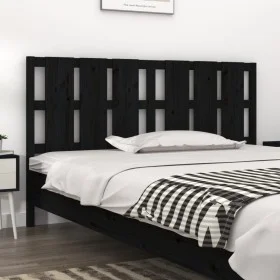 Solid black pine wood bed headboard 165.5x4x100 cm by vidaXL, Headboards and footboards - Ref: Foro24-818004, Price: 41,01 €,...