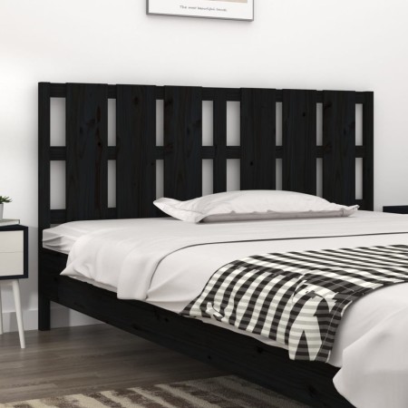Solid black pine wood bed headboard 165.5x4x100 cm by vidaXL, Headboards and footboards - Ref: Foro24-818004, Price: 41,01 €,...