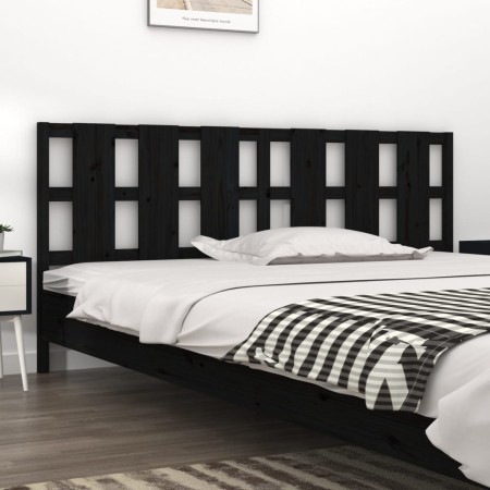 Cabecero de cama madera maciza de pino negro 205,5x4x100 cm de vidaXL, Cabeceros y pies de cama - Ref: Foro24-818014, Precio:...