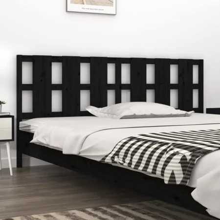 Cabecero de cama madera maciza de pino negro 205,5x4x100 cm de vidaXL, Cabeceros y pies de cama - Ref: Foro24-818014, Precio:...