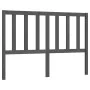 Cabecero de cama madera maciza de pino gris 166x4x100 cm de vidaXL, Cabeceros y pies de cama - Ref: Foro24-817752, Precio: 42...