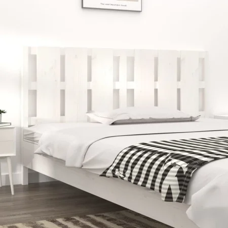 Solid white pine wood bed headboard 185.5x4x100 cm by vidaXL, Headboards and footboards - Ref: Foro24-818006, Price: 59,46 €,...