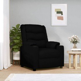 Sillón reclinable eléctrico de cuero sintético negro
