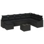 Conjunto de sofá de jardín 9 pcs Negro Poliratán
