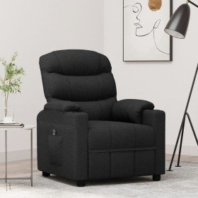 Sillón reclinable eléctrico de tela negro