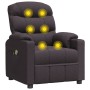 Sillón de masaje eléctrico tela marrón oscuro