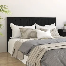 Solid black pine wood bed headboard 205.5x4x100 cm by vidaXL, Headboards and footboards - Ref: Foro24-818114, Price: 66,90 €,...