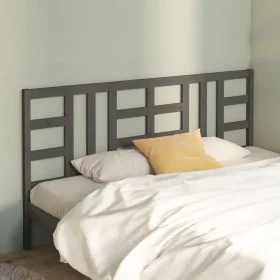 Solid gray pine wood bed headboard 206x4x100 cm by vidaXL, Headboards and footboards - Ref: Foro24-817862, Price: 51,63 €, Di...