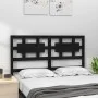 Cabecero de cama madera maciza de pino negro 145,5x4x100 cm de vidaXL, Cabeceros y pies de cama - Ref: Foro24-818044, Precio:...