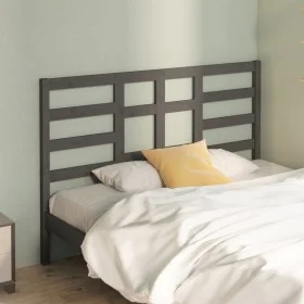 Solid gray pine wood bed headboard 141x4x104 cm by vidaXL, Headboards and footboards - Ref: Foro24-818137, Price: 54,04 €, Di...