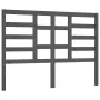 Cabecero de cama madera maciza de pino gris 141x4x104 cm de vidaXL, Cabeceros y pies de cama - Ref: Foro24-818137, Precio: 54...