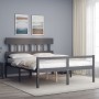 Cama de matrimonio personas mayores cabecero madera maciza gris de vidaXL, Camas y somieres - Ref: Foro24-3195423, Precio: 16...