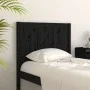 Solid black pine wood bed headboard 95.5x4x100 cm by vidaXL, Headboards and footboards - Ref: Foro24-818074, Price: 37,72 €, ...