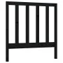 Solid black pine wood bed headboard 106x4x100 cm by vidaXL, Headboards and footboards - Ref: Foro24-817679, Price: 23,23 €, D...