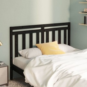Solid black pine wood bed headboard 146x4x100 cm by vidaXL, Headboards and footboards - Ref: Foro24-817794, Price: 44,10 €, D...