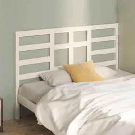 Bettkopfteil aus massivem weißem Kiefernholz, 126 x 4 x 104 cm von vidaXL, Kopf- und Fußteile - Ref: Foro24-818131, Preis: 37...