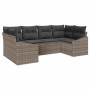 Conjunto de sofá de jardín 6 pcs Gris Poliratán