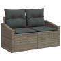 Conjunto de sofá de jardín 6 pcs Gris Poliratán