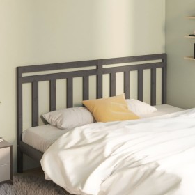 Solid gray pine wood bed headboard 186x4x100 cm by vidaXL, Headboards and footboards - Ref: Foro24-817807, Price: 61,03 €, Di...