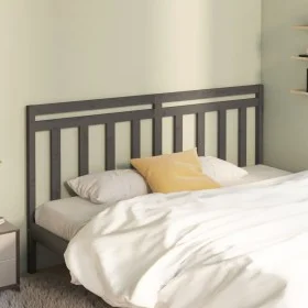 Solid gray pine wood bed headboard 186x4x100 cm by vidaXL, Headboards and footboards - Ref: Foro24-817807, Price: 60,03 €, Di...