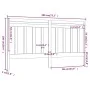 Cabecero de cama madera maciza de pino gris 186x4x100 cm de vidaXL, Cabeceros y pies de cama - Ref: Foro24-817807, Precio: 60...
