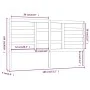 Cabecero de cama madera maciza de pino gris 186x4x104 cm de vidaXL, Cabeceros y pies de cama - Ref: Foro24-818157, Precio: 59...