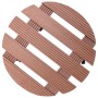 Soportes con ruedas para plantas 4 uds marrón WPC Ø30x7,5 cm