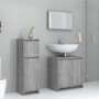 Set de muebles de baño 3 pzas madera contrachapada gris sonoma en Muebles de baño | Comprar online en Foro24