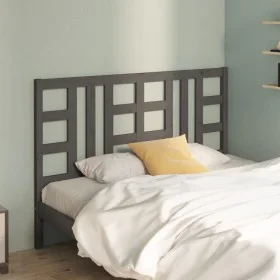 Bettkopfteil aus massivem grauem Kiefernholz, 126 x 4 x 100 cm von vidaXL, Kopf- und Fußteile - Ref: Foro24-817832, Preis: 41...