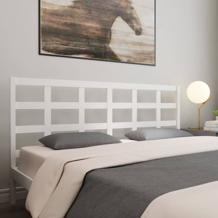 Solid white pine wood bed headboard 205.5x4x100 cm by vidaXL, Headboards and footboards - Ref: Foro24-817911, Price: 46,37 €,...