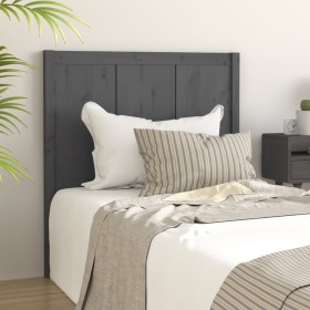 Solid gray pine wood bed headboard 80.5x4x100 cm by vidaXL, Headboards and footboards - Ref: Foro24-818067, Price: 49,94 €, D...
