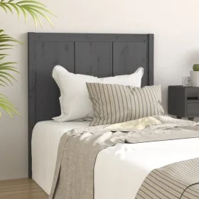 Solid gray pine wood bed headboard 80.5x4x100 cm by vidaXL, Headboards and footboards - Ref: Foro24-818067, Price: 49,14 €, D...