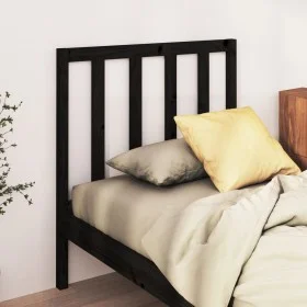 Bettkopfteil aus massivem schwarzem Kiefernholz, 81 x 4 x 100 cm von vidaXL, Kopf- und Fußteile - Ref: Foro24-817719, Preis: ...