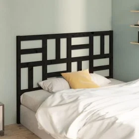 Solid black pine wood bed headboard 126x4x104 cm by vidaXL, Headboards and footboards - Ref: Foro24-818184, Price: 44,04 €, D...