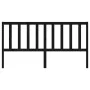 Solid black pine wood bed headboard 206x4x100 cm by vidaXL, Headboards and footboards - Ref: Foro24-817764, Price: 32,80 €, D...