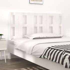 Solid white pine wood bed headboard 125.5x4x100 cm by vidaXL, Headboards and footboards - Ref: Foro24-817981, Price: 36,18 €,...