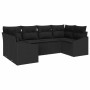 Conjunto de sofá de jardín 6 pcs Negro Poliratán