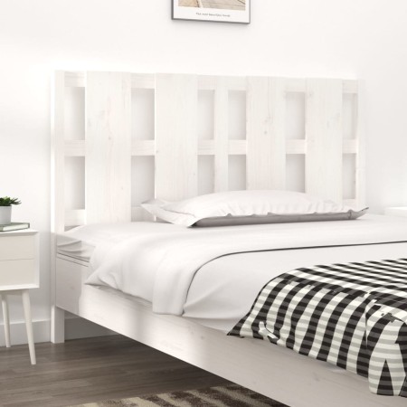 Solid white pine wood bed headboard 145.5x4x100 cm by vidaXL, Headboards and footboards - Ref: Foro24-817991, Price: 44,72 €,...