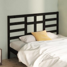 Solid black pine wood bed headboard 146x4x104 cm by vidaXL, Headboards and footboards - Ref: Foro24-818144, Price: 31,44 €, D...