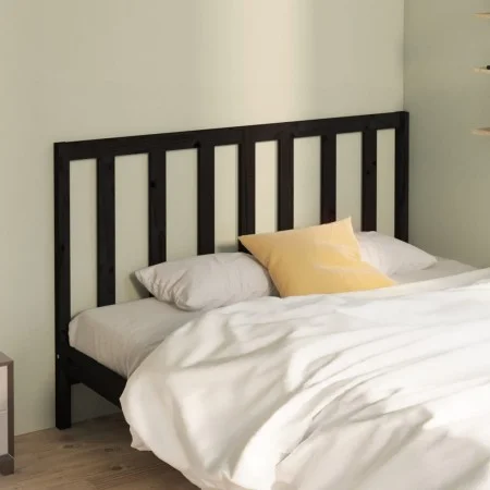 Solid black pine wood bed headboard 166x4x100 cm by vidaXL, Headboards and footboards - Ref: Foro24-817704, Price: 32,80 €, D...