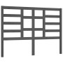 Solid gray pine wood bed headboard 126x4x104 cm by vidaXL, Headboards and footboards - Ref: Foro24-818132, Price: 43,34 €, Di...