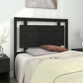 Cabecero de cama madera maciza de pino negro 105,5x4x100 cm