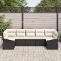 Conjunto de sofá de jardín 7 pcs Negro Poliratán