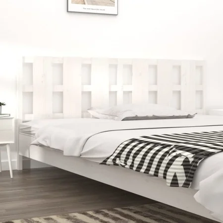 Solid white pine wood bed headboard 205.5x4x100 cm by vidaXL, Headboards and footboards - Ref: Foro24-818011, Price: 43,83 €,...