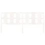 Solid white pine wood bed headboard 205.5x4x100 cm by vidaXL, Headboards and footboards - Ref: Foro24-818011, Price: 43,83 €,...