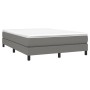 Cama box spring con colchón tela gris oscuro 160x200 cm
